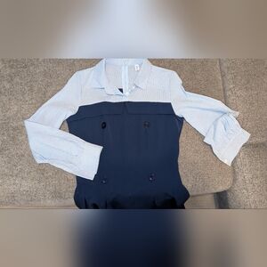 Elegant Navy and White Jumpsuit